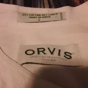 Orvis banded collar dress shirt